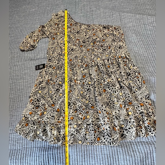 Express Versatile Rachel Zoe Printed One Shoulder Ruffle Mini Dress - Picture 6 of 14